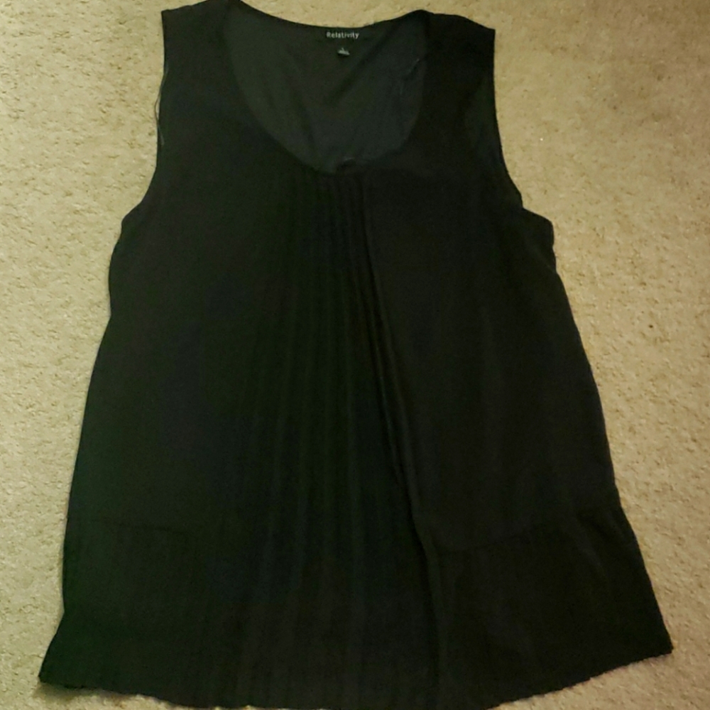 Black sleeveless blouse
